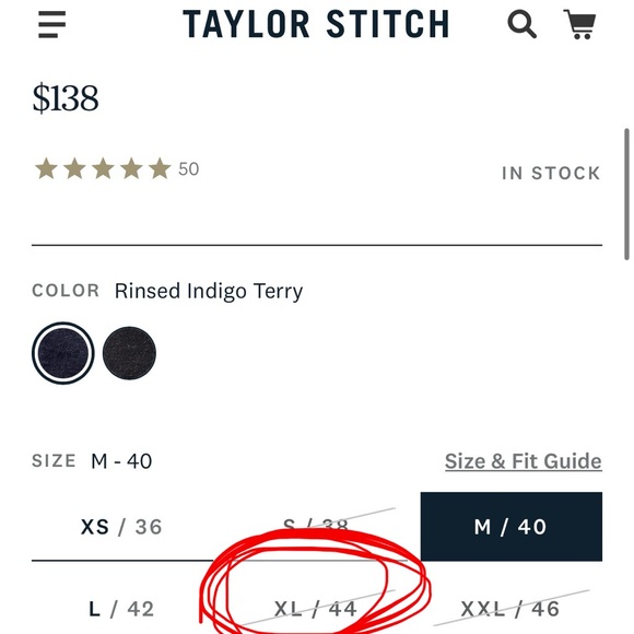 Taylor Stitch Apres Zip Up Knit Hoodie Rinsed Indigo Blue Terry Sweatshirt 44 XL - Picture 8 of 10